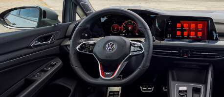2023 Volkswagen Golf GTI leather steering wheel