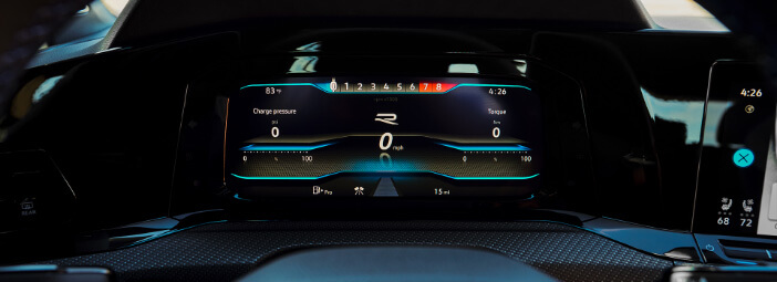 Digital cockpit pro displayed in 2023 Volkswagen Golf R