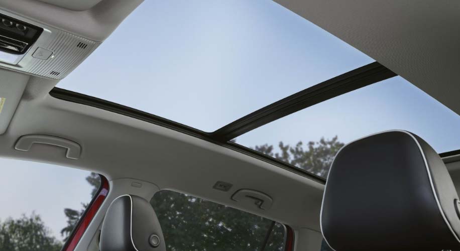 Inside view of panoramic sunroof