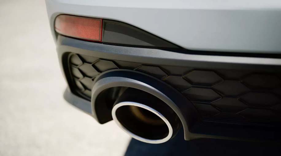 Close up of 2025 Jetta GLI exhaust