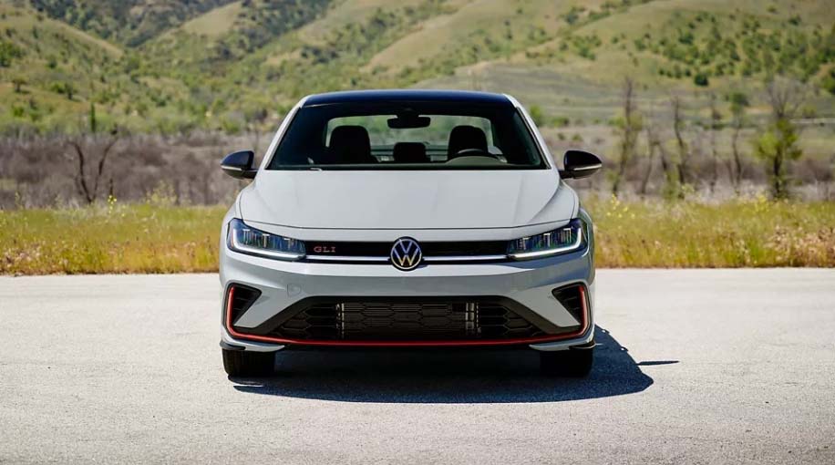 Front view of White 2025 Jetta GLI