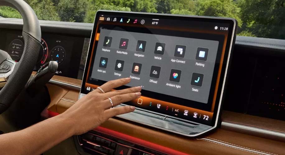 2025 volkswagen tiguan highline%27s 12.9 infotainment touchscreen also available in a 15 display