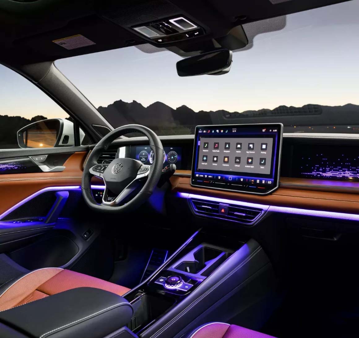 Purple ambient light interior vw tiguan