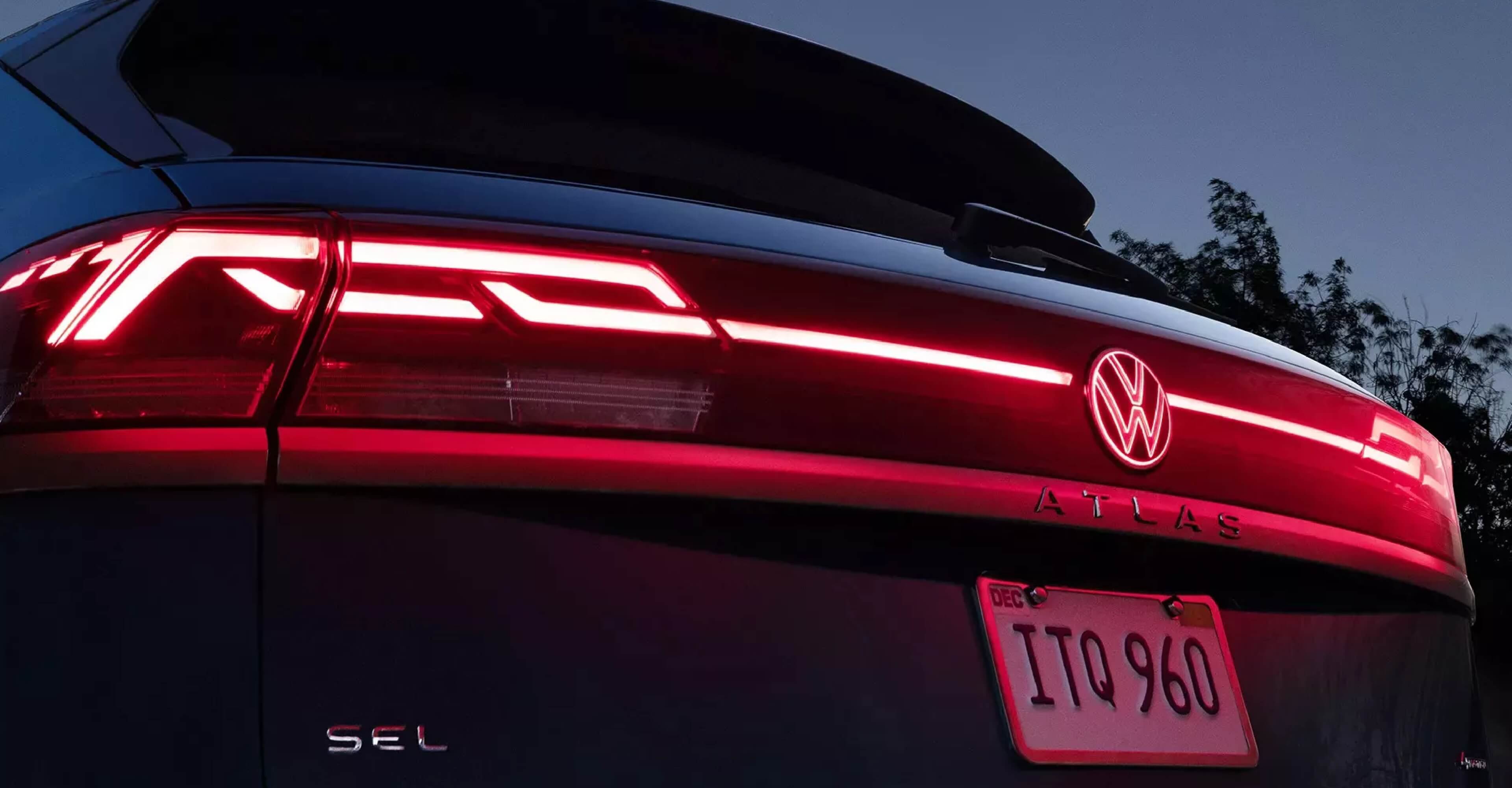 Close Up of VW Atlas Cross Sport rear LED lights