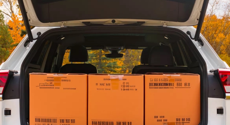 Rear image of open VW displaying Cargo Space