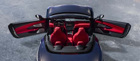 Maserati GranCabrio model design top profile with doors open