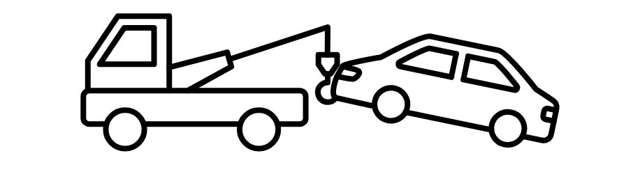 Icon of a tow truck pulling a car